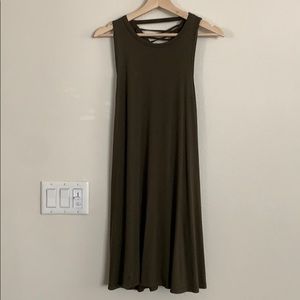 Olive green dress loose fit